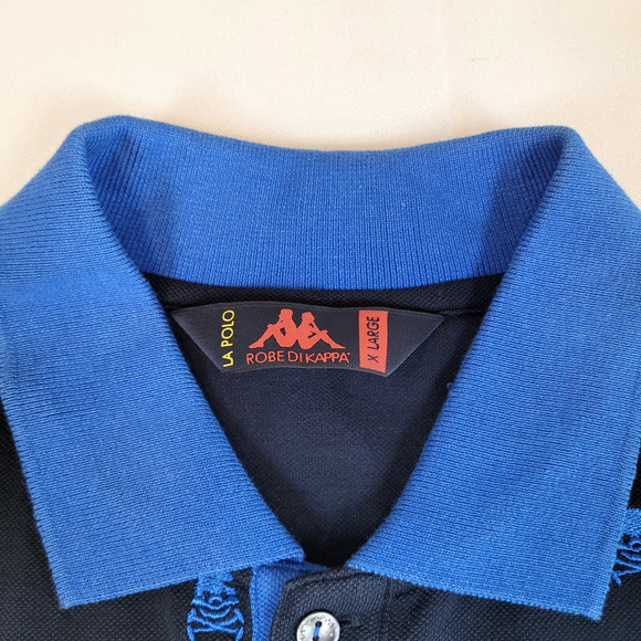 Vintage Robe Di Kappa La Polo XL Skull Embroidered 100% Cotton Polo Shirt - Picture 3 of 10